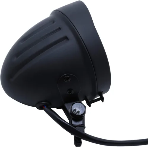 Miniatura 5 de Retro 4.5 "Faros delanteros de motocicleta con visera lente ámbar 4 1/2 pulgadas negro lámpara de cabeza vintage para Harley Sportster Dyna Softail