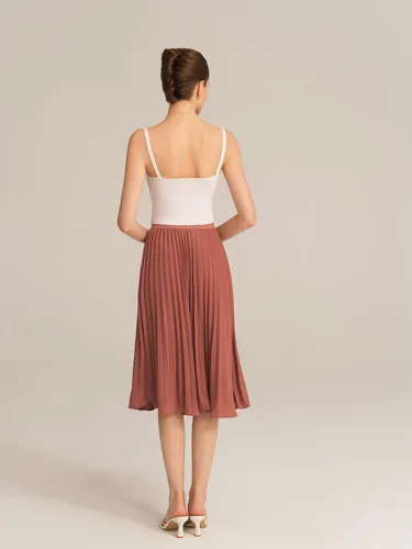 Miniatura 213 de GRACE KARIN - Falda plisada de gasa para mujer, con cintura alta y elástica, vuelo, corte acampanado y longitud por debajo de la rodilla