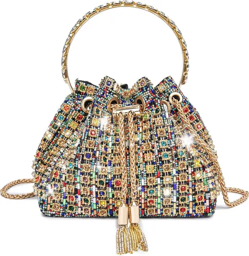 Bolso de noche con diamantes brillantes para mujer, bolso de mano con diamantes de imitación para fiesta, baile de graduación, cóctel