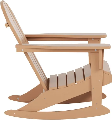 Miniatura 219 de WestinTrends Silla mecedora Malibu de poliéster para exterior/patio Adirondack, Negra