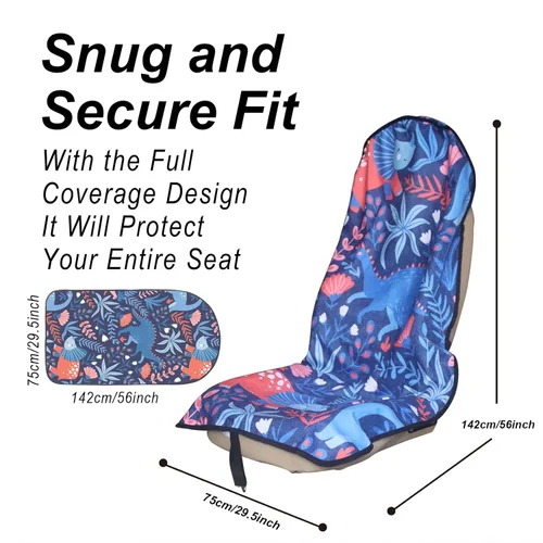 Miniatura 3 de Funda protectora de asiento de automóvil, para asientos delanteros, para entrenamiento de gimnasio, correr, natación, playa y senderismo, Dinosaurio