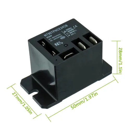 Miniatura 2 de NT90-DC24V-10X Relé de potencia DC 24V Bobina 24 VDC 30A 40A SPDT(1NO 1NC) con montaje de brida y 10 cables de terminal de conexión rápida Mini Relé