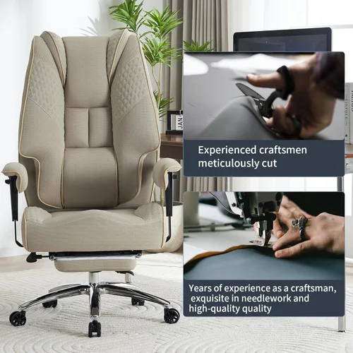 Miniatura 7 de EXCEBET Silla de oficina grande y alta de 400 libras de ancho, silla de oficina ejecutiva de cuero con respaldo alto con reposapiés, sillas Malla