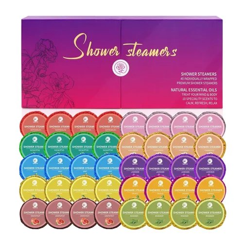 40 vaporizadores de ducha para mujeres u hombres, bomba de ducha de 10 aromas orgánicos con aceite esencial natural relajación, cuidado personal,