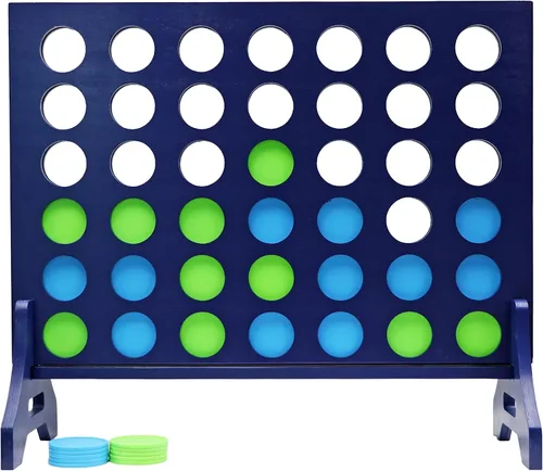 Miniatura 26 de Tailgating Pros Cuatro en una fila gigante azul marino premium con funda de transporte – Juego de patio al aire libre de gran tamaño – ¡Muchos