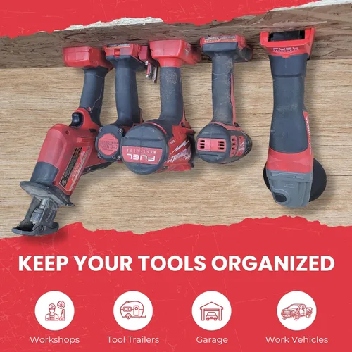 Miniatura 6 de Commander Tool & Garage Organization Milwaukee - Soporte para herramientas, placa de montaje/montaje en pared, organizador de herramientas