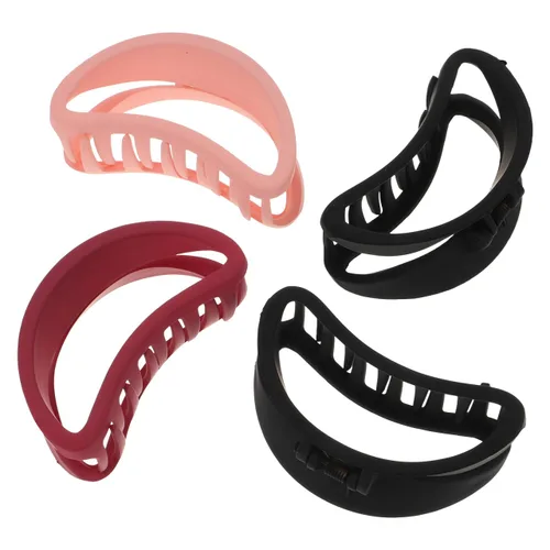 Lurrose Pinza para el pelo para mujer, soporte para cola de caballo en forma de luna, pinzas curvadas huecas esmeriladas, pinzas para el pelo de