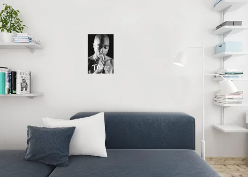 Miniatura 4 de Póster de Tupac Orando - Arte de pared de 2Pac del hip hop de los 90 con rapero de 12x18