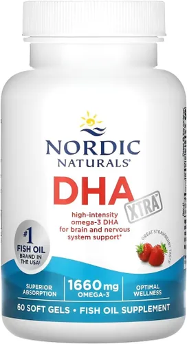 Miniatura 4 de Nordic Naturals DHA Xtra, Fresa - 60 geles blandos - 1660 mg Omega-3 - Fórmula DHA de alta intensidad para el cerebro y el sistema nervioso - Sin