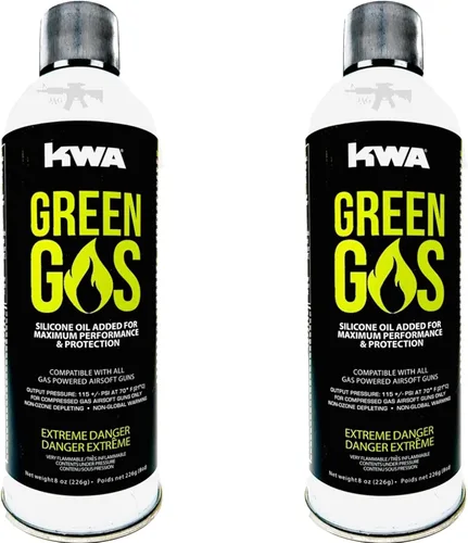 Miniatura 3 de A&N KWA Green Gas 8OZ para Airsoft y Free 1000 Bulldog BBS Paquete de gas verde x 12