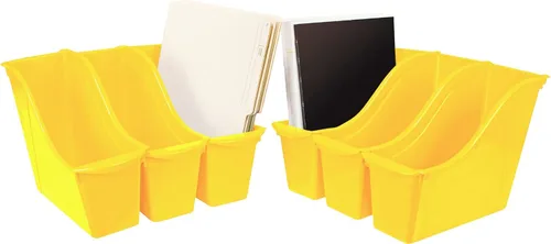 Miniatura 10 de Storex Papelera pequeña para libros, organizador de plástico entrelazado para el hogar, la oficina y el espacio de trabajo, color negro, paquete