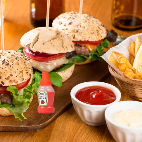 Miniatura 2 de Mini botella de ketchup para accesorios de caja Bento, botellas exprimibles de condimentos de 1 onza, recipiente de plástico vacío para aderezos