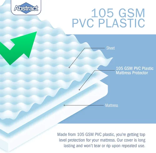 Miniatura 3 de Abstract Funda de colchón impermeable – Sábana bajera protectora de plástico de vinilo resistente para cuna, PVC de 3.53 oz/m², calidad duradera