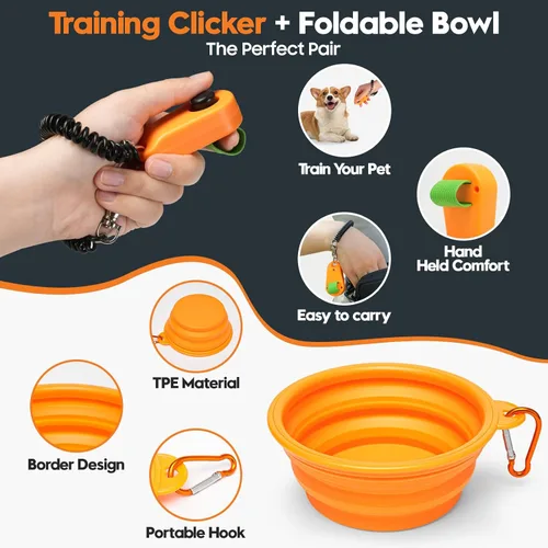 Miniatura 6 de Bolsa de entrenamiento para perros, riñonera magnética para perros para caminar, bolsa cruzada para pasear al perro con dispensador de bolsa
