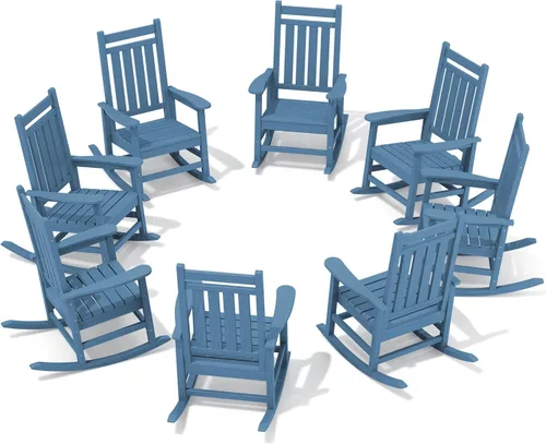 Miniatura 52 de SEWALL Mecedora de polietileno de alta densidad para adultos, mecedora de gran tamaño para exteriores, para patio, porche, Aruba