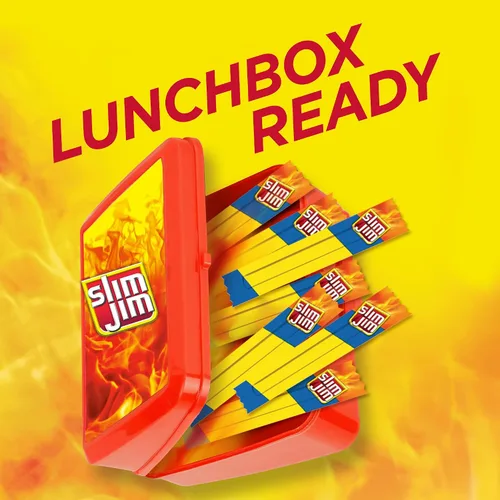 Miniatura 8 de Slim Jim - Barras de carne ahumada, sabor suave, 6g de proteína por porción, tamaño botana, 0.28 oz. (100 unidades)