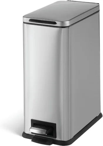 Miniatura 8 de Home Zone Living Bote de Basura Pequeño de 3 Galones con Tapa y Pedal de Paso, CleanAura, Control de Olores, Acero Inoxidable con Diseño Delgado
