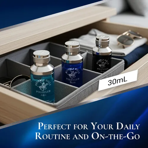 Miniatura 3 de Beverly Hills Polo Club Set de regalo de Eau de Toilette para hombre, colección Slider de 3 piezas (aguamarina, azul y sexy), trío de fragancias EDT