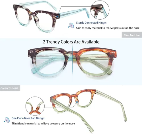 Miniatura 5 de Lentes de lectura de alta calidad para mujer, estilo Oprah, para lectura de computadora, anti luz azul, con marco irrompible TR90