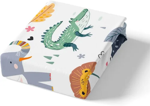 Miniatura 4 de Feelyou Juego de sábanas bajeras de animales salvajes de animales salvajes con dibujos animados, safari salvaje, juego de ropa de cama para niños