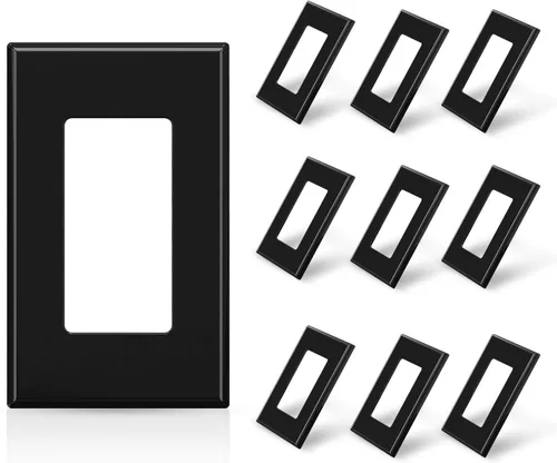 Miniatura 18 de ELEGRP Placas de pared decorativas sin tornillos de 1 gang, tamaño estándar, cubierta de placa frontal termoplástica irrompible para interruptor