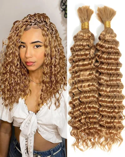 Miniatura 9 de Urbeauty Cabello Humano para Trenzar para Trenzas Boho Bob - Cabello Bohemio de Onda Profunda para Trenzar - Negro Azabache, 14 pulgadas Sin Nudos