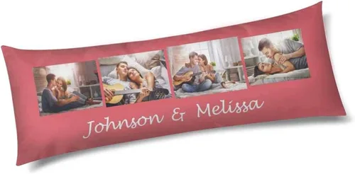 Miniatura 19 de InterestPrint Funda de almohada corporal personalizada de 21 x 60 pulgadas, con nombre de imagen, imagen, texto, funda de almohada corporal para N.º