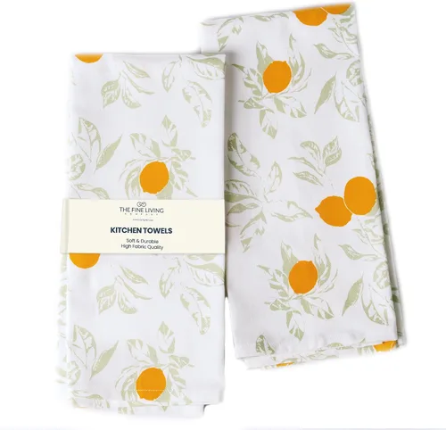 Miniatura 16 de The Fine Living Co. - Juego de 2 toallas de cocina 100% algodón, 18 x 28 pulgadas, toallas de cocina con estampado ornamental, toallas de mano