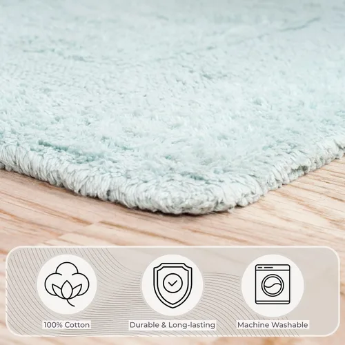 Miniatura 7 de Lavish Home, tapete de baño larga, reversible, 100 % algodón, 2 unidades Espuma de mar