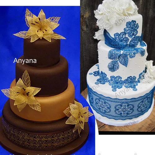 Miniatura 4 de gigante enorme 17 pulgadas impresión de azúcar vestido silicona Fondant repetir hoja impresión impresión estera textura textura pastel decoración
