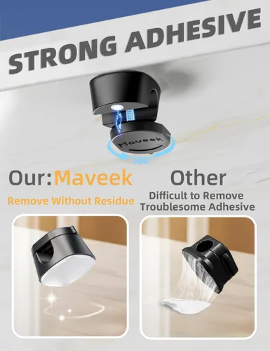 Miniatura 4 de Maveek - Clips de cable para escritorio, organizador de cable de carga giratorio de 360°, cierre magnético, gestión de cables de escritorio, soporte