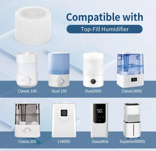 Miniatura 2 de Paquete de 30 filtros de repuesto para humidificador de llenado superior compatible con humidificadores LEVOIT modelo Classic160, Dual150, Dual200S