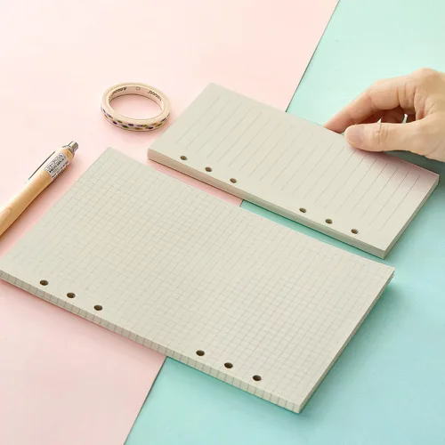 Miniatura 9 de A6 - 80 hojas/160 páginas forradas de papel perforado de hojas sueltas para carpeta de 6 agujeros, organizador personal, diario, planificador