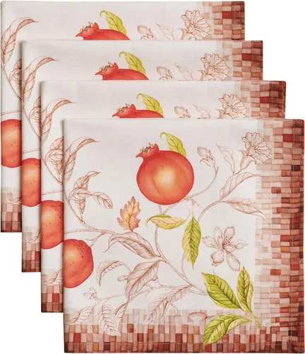 Miniatura 76 de Maison d' Hermine Juego de 4 servilletas de tela 100% algodón, suaves y duraderas, servilletas cuadradas reutilizables para uso diario, lavables