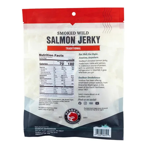 Miniatura 2 de SeaBear - Cecina de salmón salvaje ahumado - Tradicional - 2.5 oz