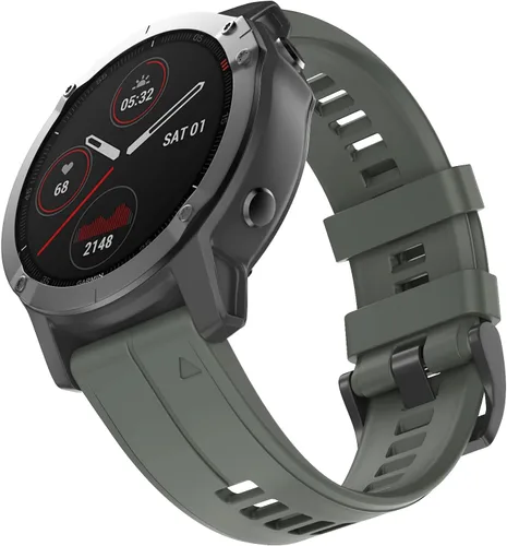 OVERSTEP Correa de reloj compatible con Garmin Fenix 5 Watch Band de 0.866 pulgadas (0.866 in), bandas de silicona suave para reloj inteligente