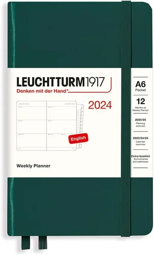 Miniatura 23 de LEUCHTTURM1917 - Agenda semanal 2024 con folleto adicional, bolsillo (A6) tapa dura, azul marino (1 de enero - 31 de diciembre de 2024)