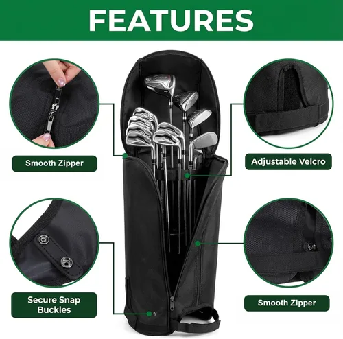 Miniatura 6 de Funda impermeable para bolsa de golf, impermeable, de nailon, a prueba de polvo, universal, a prueba de polvo, protector de club con capa de lluvia