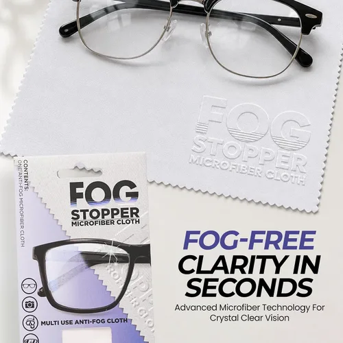 Miniatura 6 de Paño de limpieza de microfibra antivaho para lentes – Fog Stopper Cloth para gafas y pantallas – Reutilizable hasta 600 usos – Limpiador de lentes