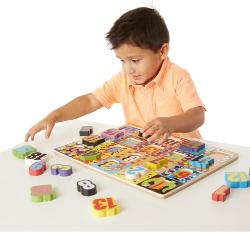 Miniatura 3 de Melissa & Doug – Rompecabezas de madera de piezas grandes de números jumbo (20 piezas)