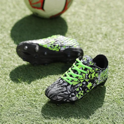 Miniatura 6 de UMUERX Kids Soccer Cleats Girls Boys Outdoor Indoor Football Shoes Trainning Shoes Lace up Firm Ground Athletic Turf Shoes Green
