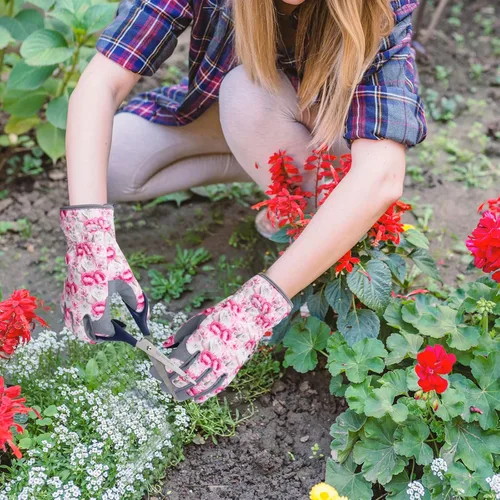 Miniatura 6 de Guantes de jardinería de cuero para mujer, guantes de jardín a prueba de espinas, guantes de trabajo para pantalla táctil, regalos