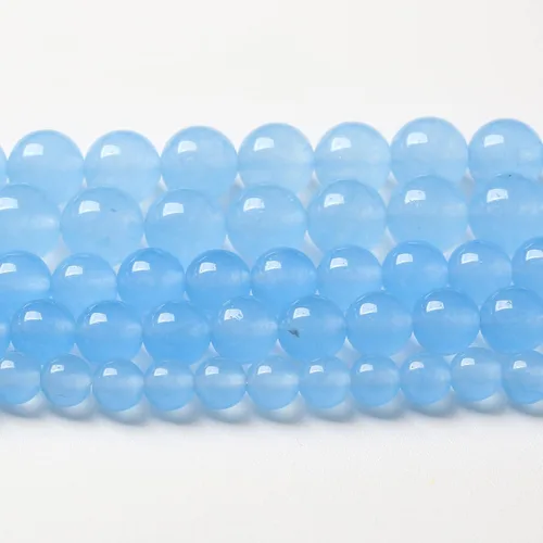 Miniatura 15 de Cuentas de jade verde chino natural, piedras preciosas, cuentas redondas sueltas para hacer joyas, pulsera DIY, collar, 8mm, 45 piezas, 15 pulgadas