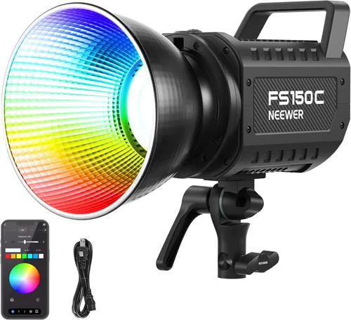 Miniatura 10 de NEEWER HB80C RGBWW - Luz de video LED con batería integrada de 72 Wh y carga rápida PD de 100 W, iluminación de salida continua COB Mini RGB de 80