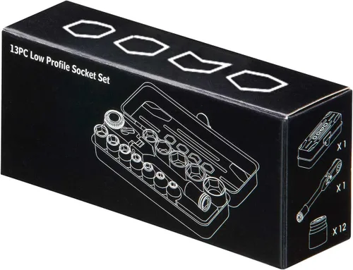 Miniatura 7 de KESI - Juego de zócalos de herramienta de 13 piezas, trinquete de liberación rápida de 1/4" Dr, SAE/Métrica, diseño de cabeza de bloqueo flexible