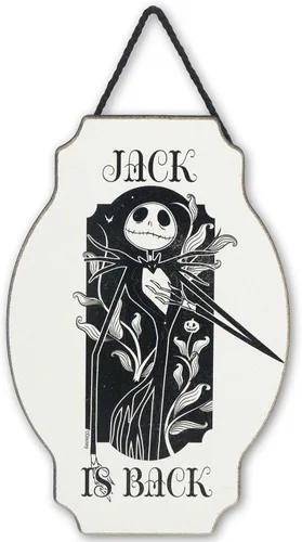 Miniatura 12 de Disney The Nightmare Before Christmas Jack Skellington - Decoración colgante de pared de madera, divertido letrero de Halloween para decoración