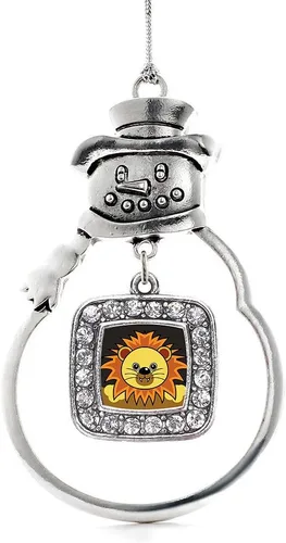 Miniatura 10 de Inspired Silver - Adorno de rodillo de reina - Adorno cuadrado de plata con muñeco de nieve con joyas de circonita cúbica