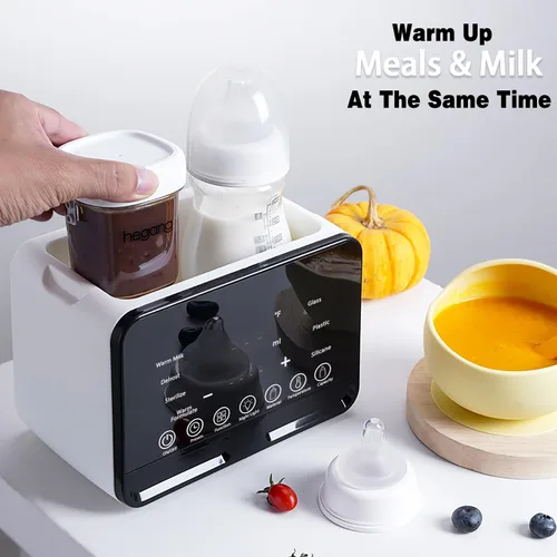 Miniatura 4 de Losbenco Calentador doble de biberones y Steri-lizer, calentador de leche rápido 8 en 1 para bebés con temporizador para leche materna o fórmula