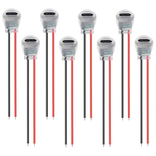 Miniatura 30 de 8pcs Bare Board Type-C Female Chassis Waterproof 2P Solder Wire Type USB C Pigtail Cable Extension Power Cable USB-C Plug to 2 Pin Bare Wire Open