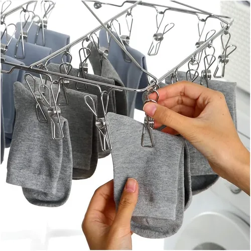 Miniatura 3 de YBM HOME Estante de secado de ropa interior con 28 clips para secar toallas, sujetadores, calcetines, ropa de bebé, lencería y ropa de cama, estante